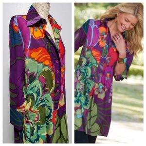 Soft Surroundings Tropical Tunic  Floral Boho top